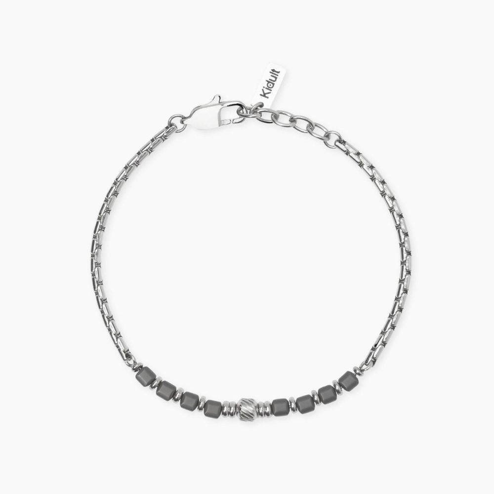 Kidult Bracciale Acciaio ed Ematite Style