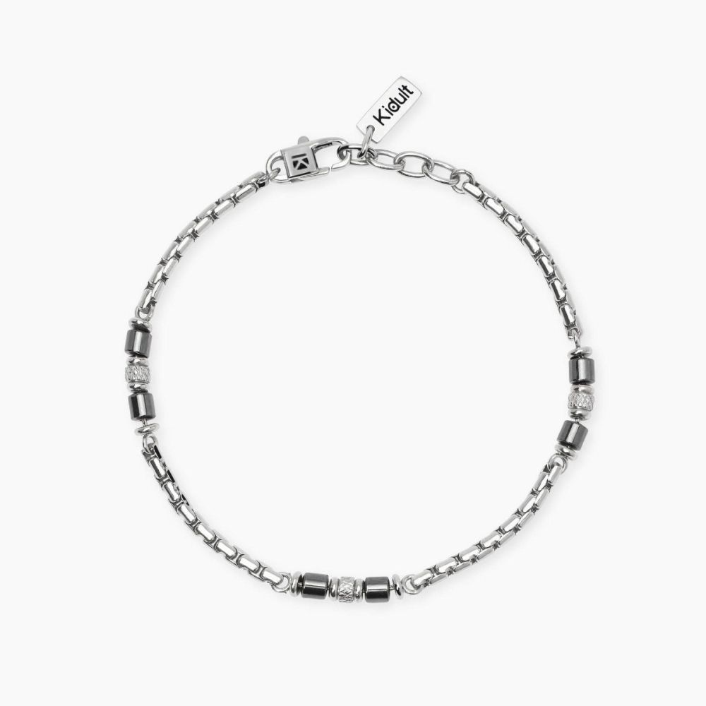 Kidult Bracciale Acciaio ed Ematite Style