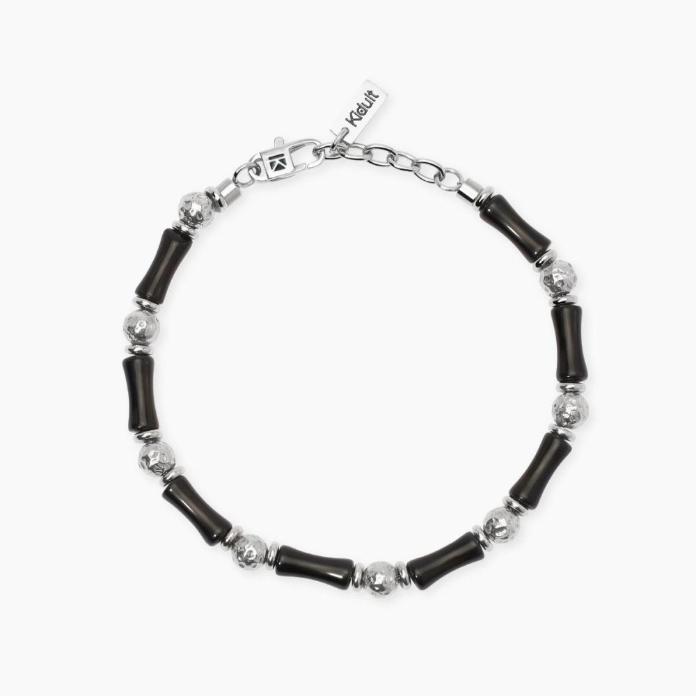 Kidult Bracciale Acciaio e Ossidiana Style