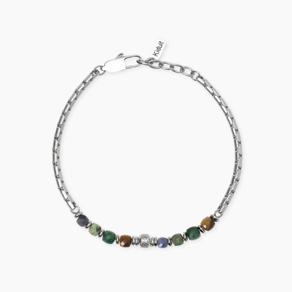 Kidult Bracciale Acciaio Pietre Multicolor Style