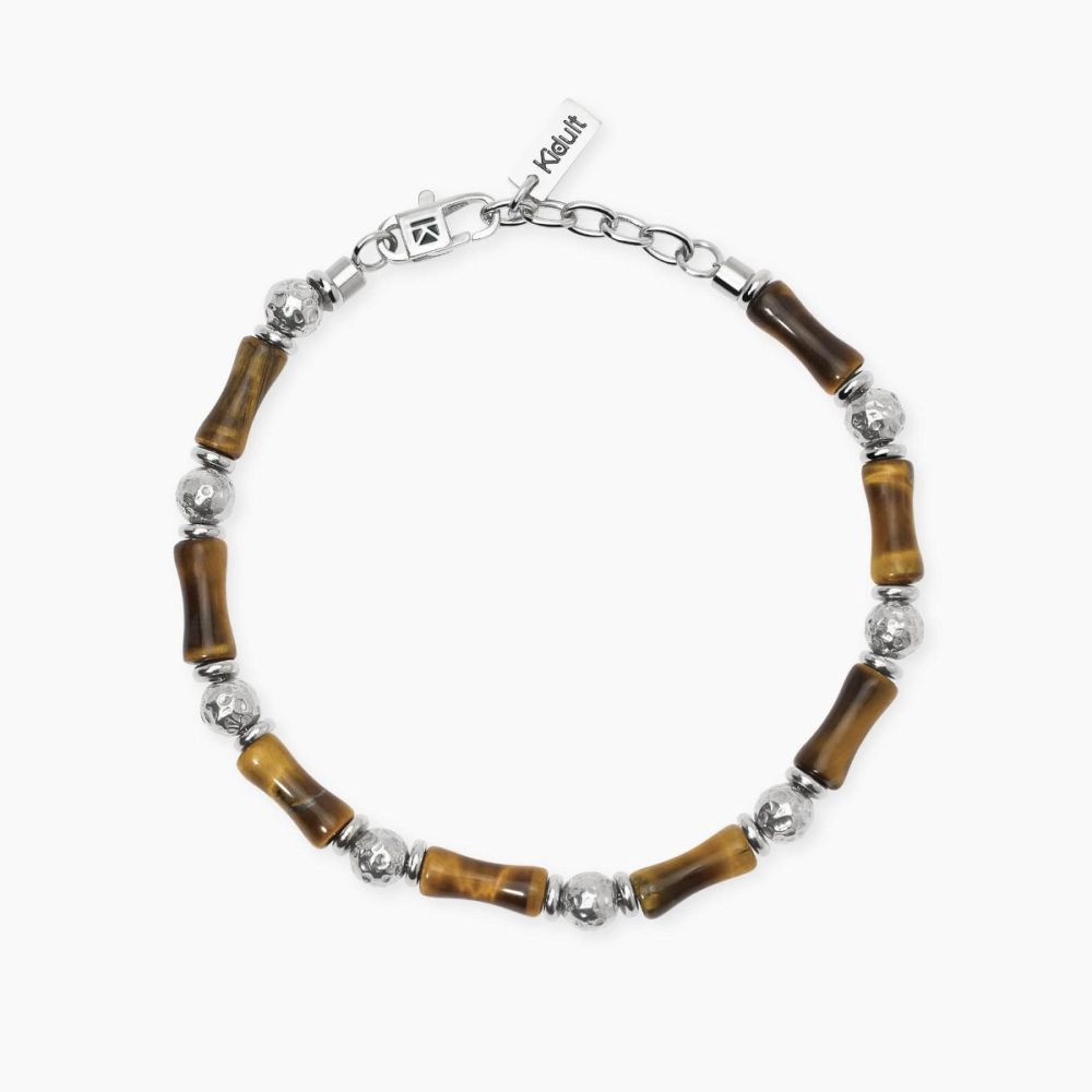 Kidult Bracciale Acciaio e Occhio di Tigre Style