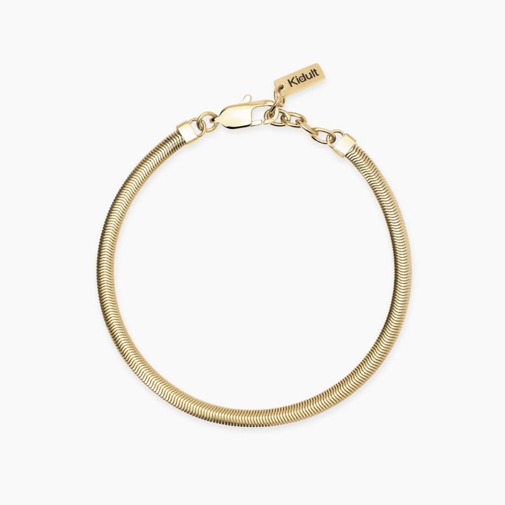 Kidult Bracciale Acciaio Gold Catena Snake Style