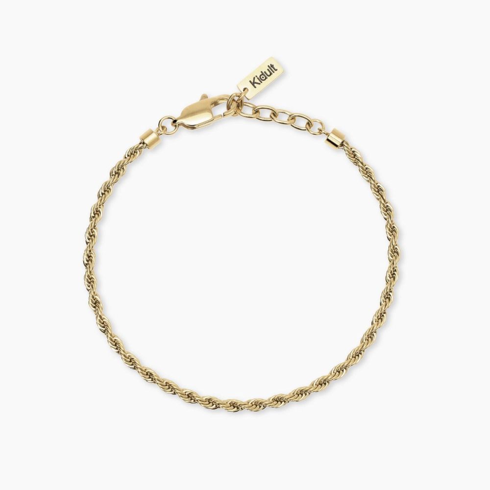 Kidult Bracciale Acciaio Gold Catena Corda Style