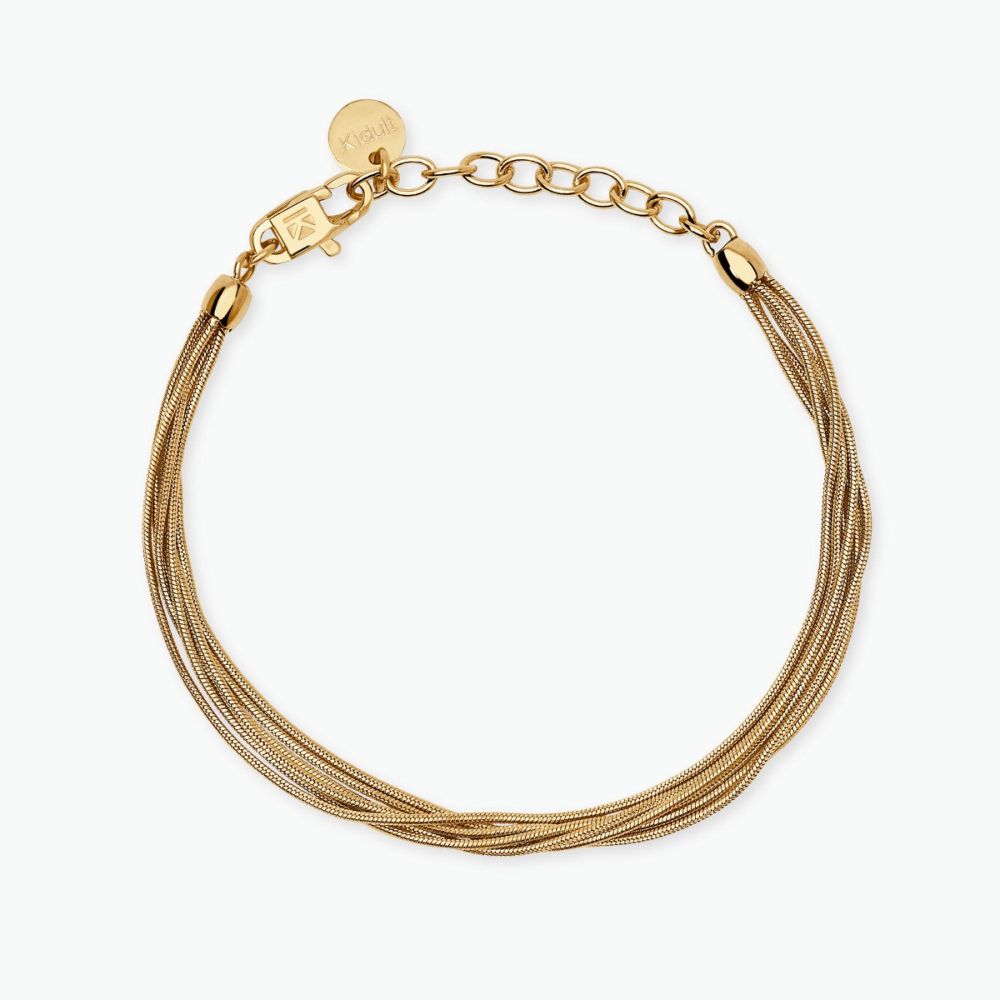 Kidult Bracciale 5 Fili Snake Acciaio Gold 