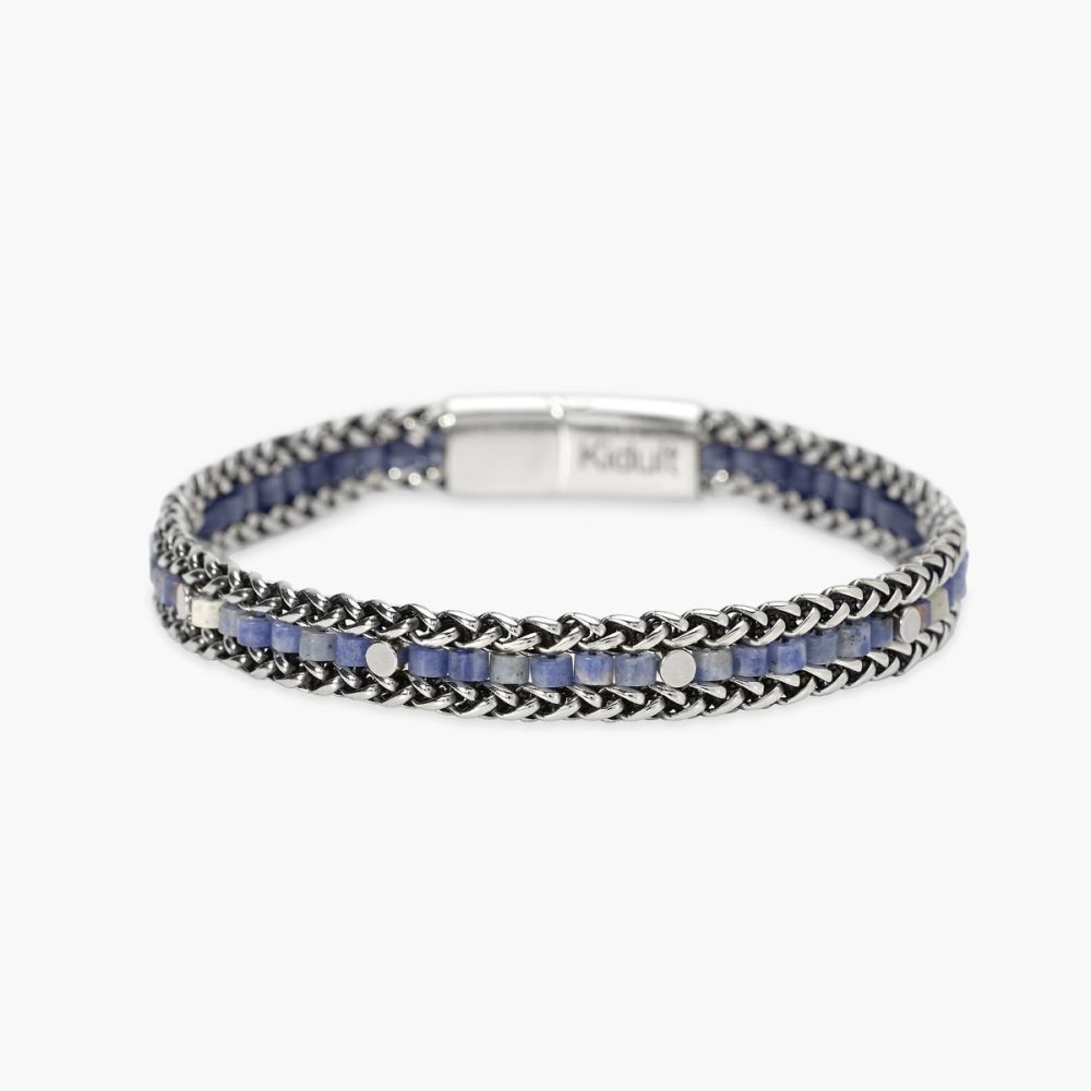 Kidult Bracciale Acciaio e Sodalite Blu