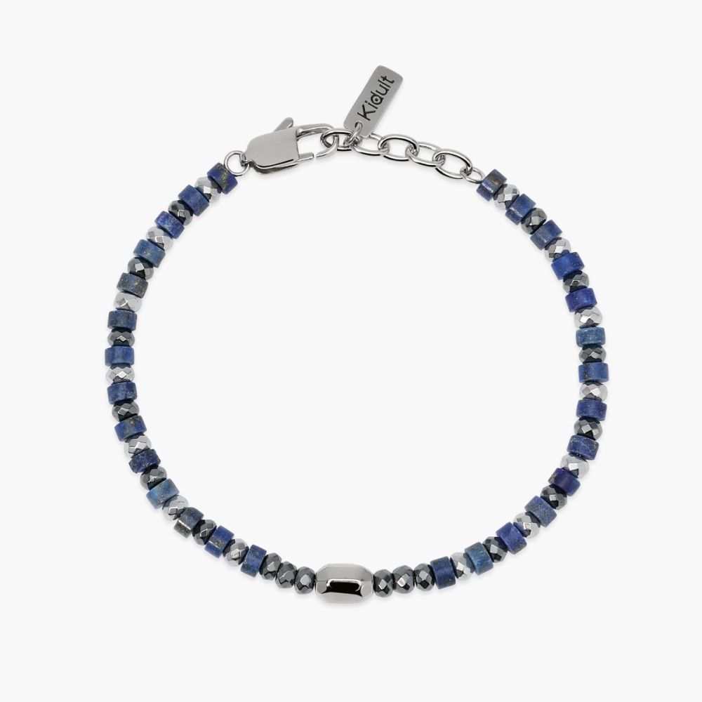 Kidult Bracciale Acciaio Ematite e Lapis
