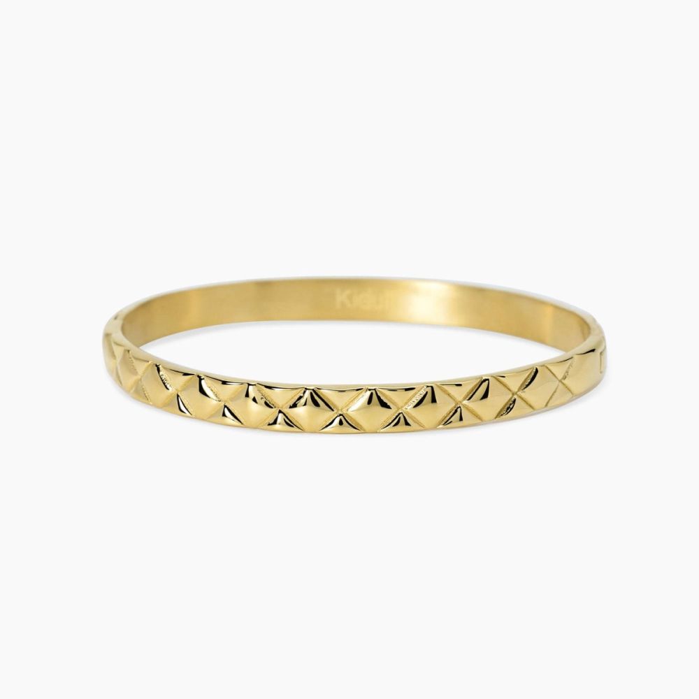 Kidult Bracciale Rigido Matelassé Acciaio Gold