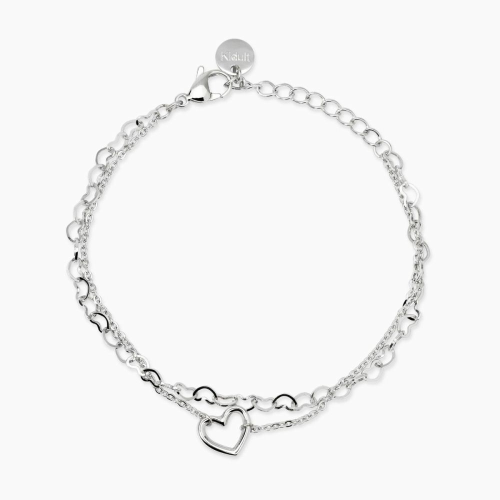 Kidult Bracciale 2 Fili Acciaio con Cuore