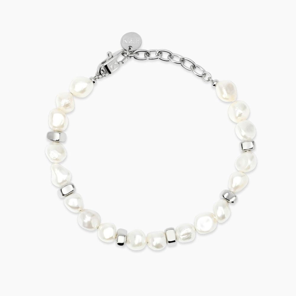 Kidult Bracciale Acciaio con Perle Conchiglia