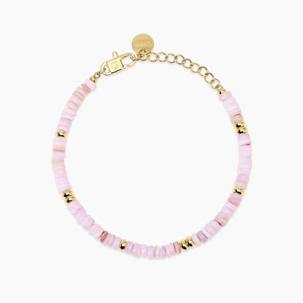 Kidult Bracciale Acciaio Gold Conchiglie Rosa
