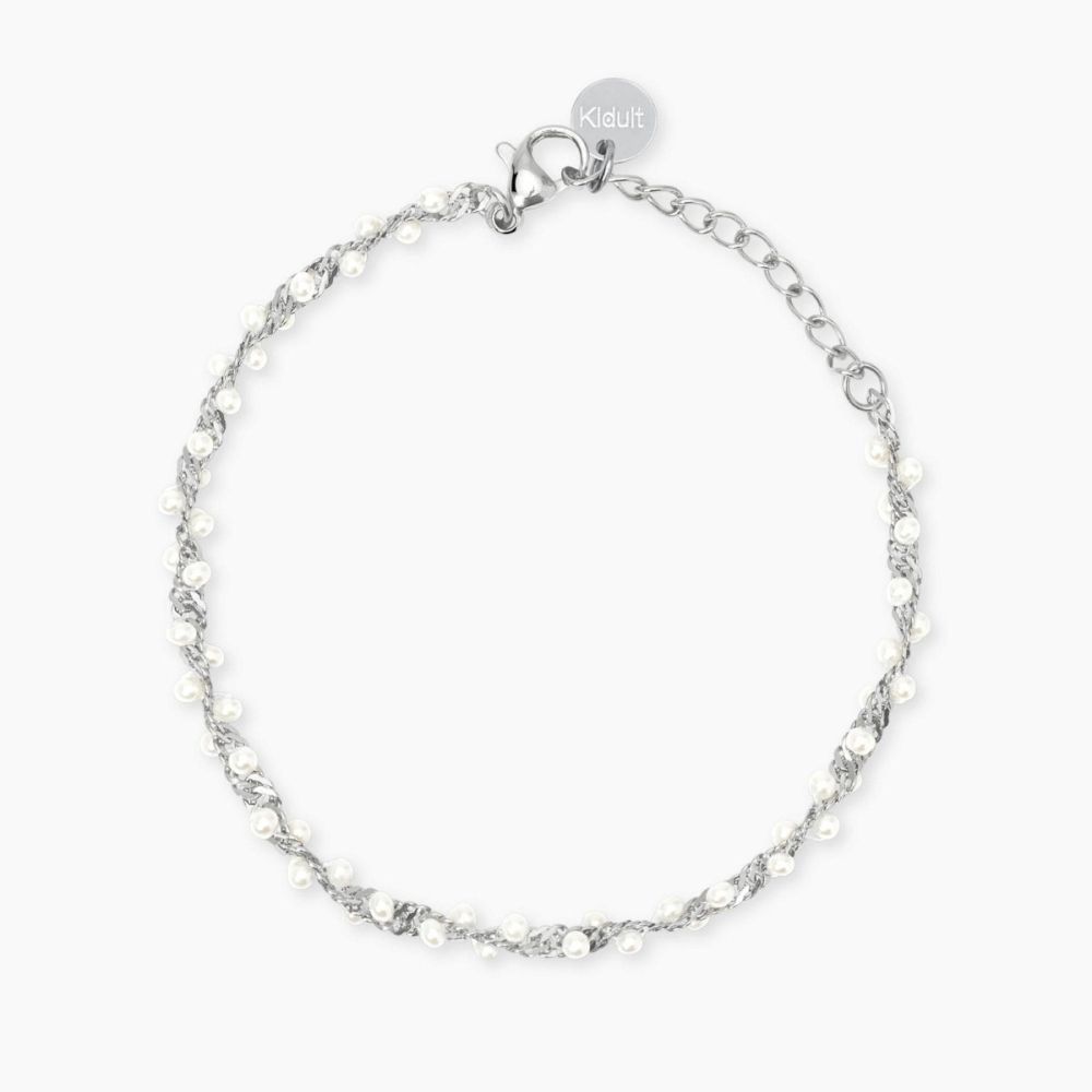 Kidult Bracciale Acciaio con Perle Conchiglia