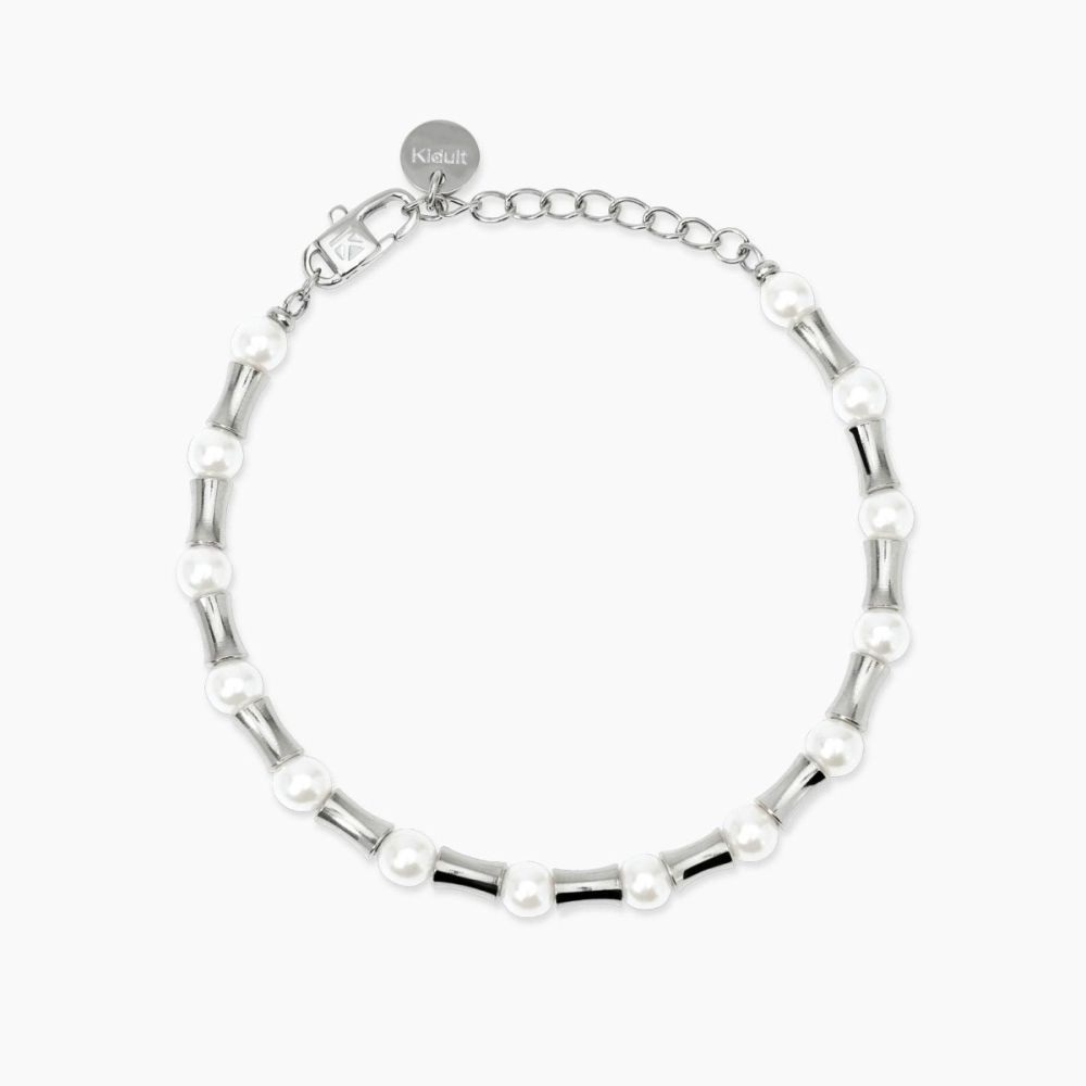 Kidult Bracciale Acciaio con Perle Conchiglia