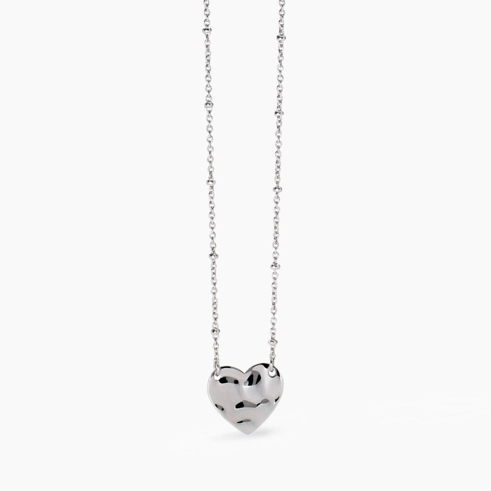 Kidult Collana Acciaio Cuore Martellato