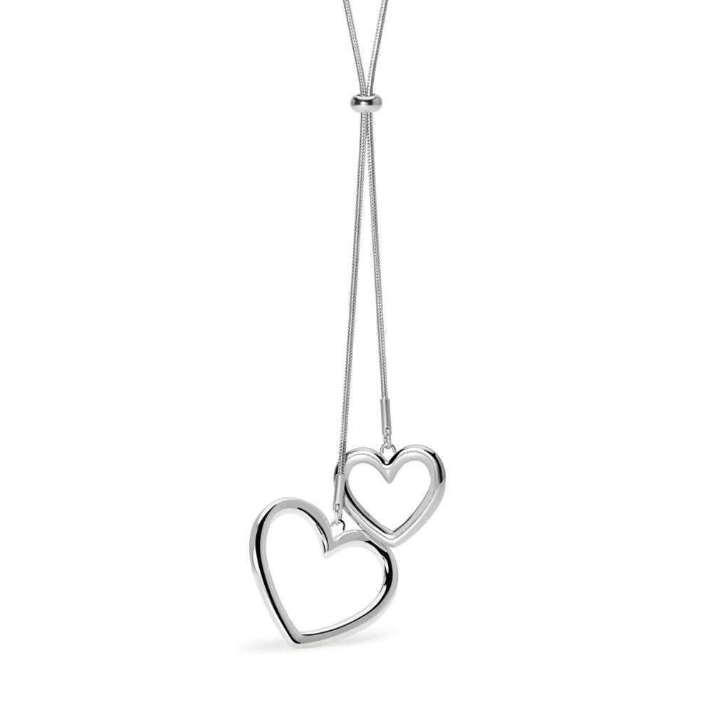 Kidult Collana Snake Acciaio 2 Cuori Style