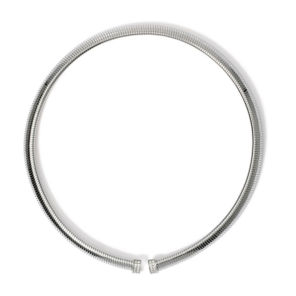Kidult Collana Acciaio Tubogas e Cristalli Style