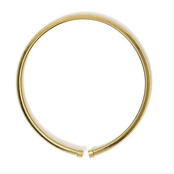 Kidult Collana Acciaio Dorato Tubogas e Cristalli Style