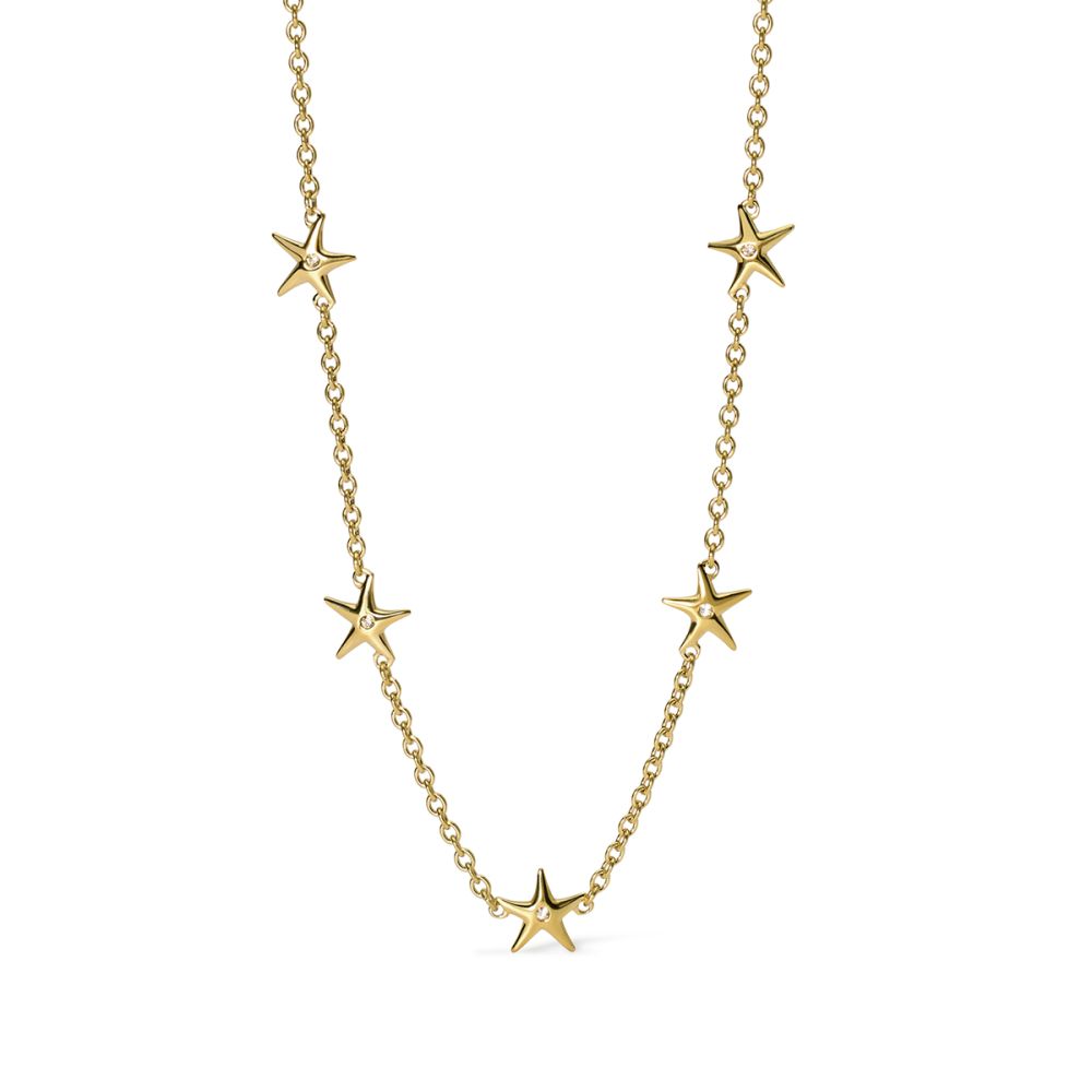 Kidult Collana Acciaio Dorato Rolo e Stelle Style