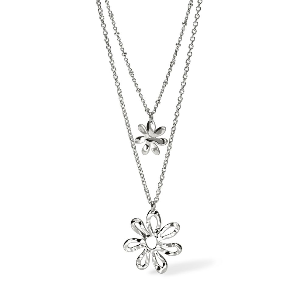 Kidult Collana 2 Fili Acciaio con Fiori Style