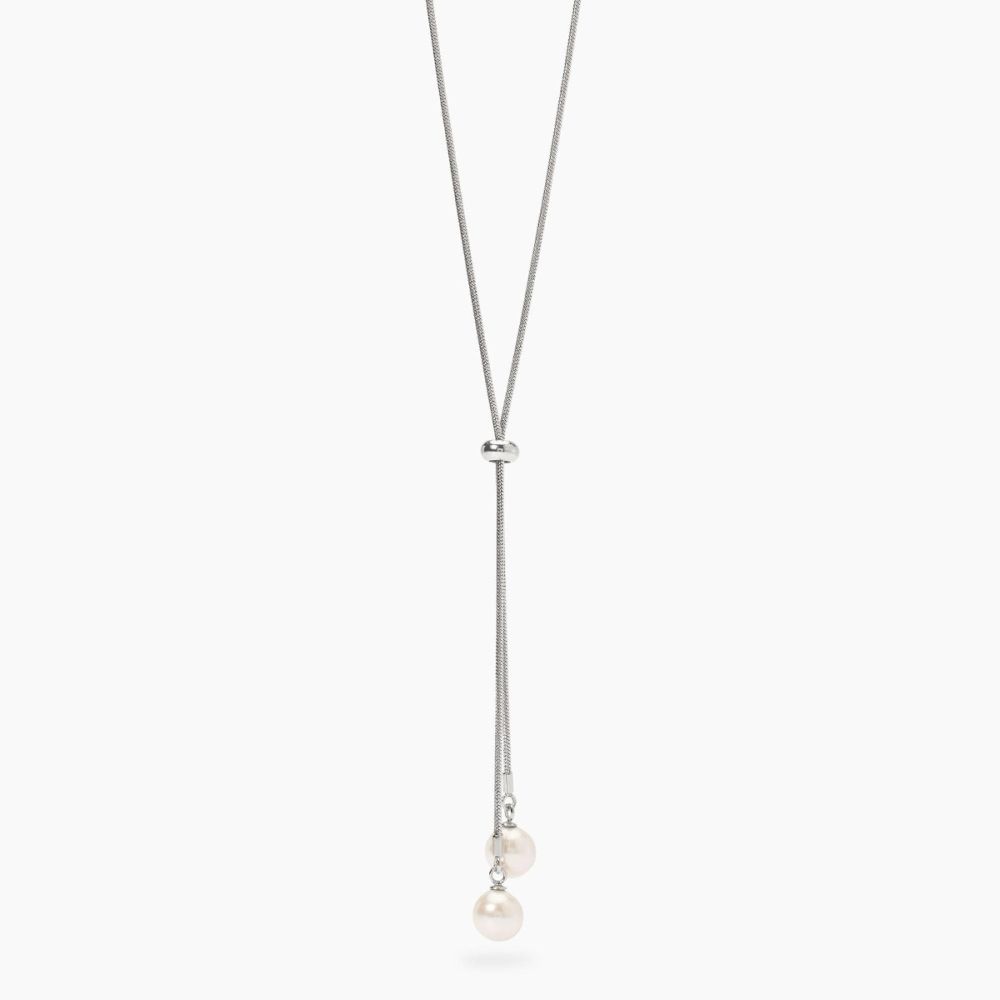 Kidult Collana Acciaio con Perle Conchiglia Style