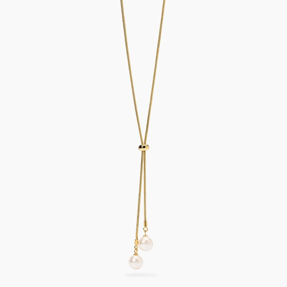 Kidult Collana Acciaio Gold con Perle Conchiglia Style
