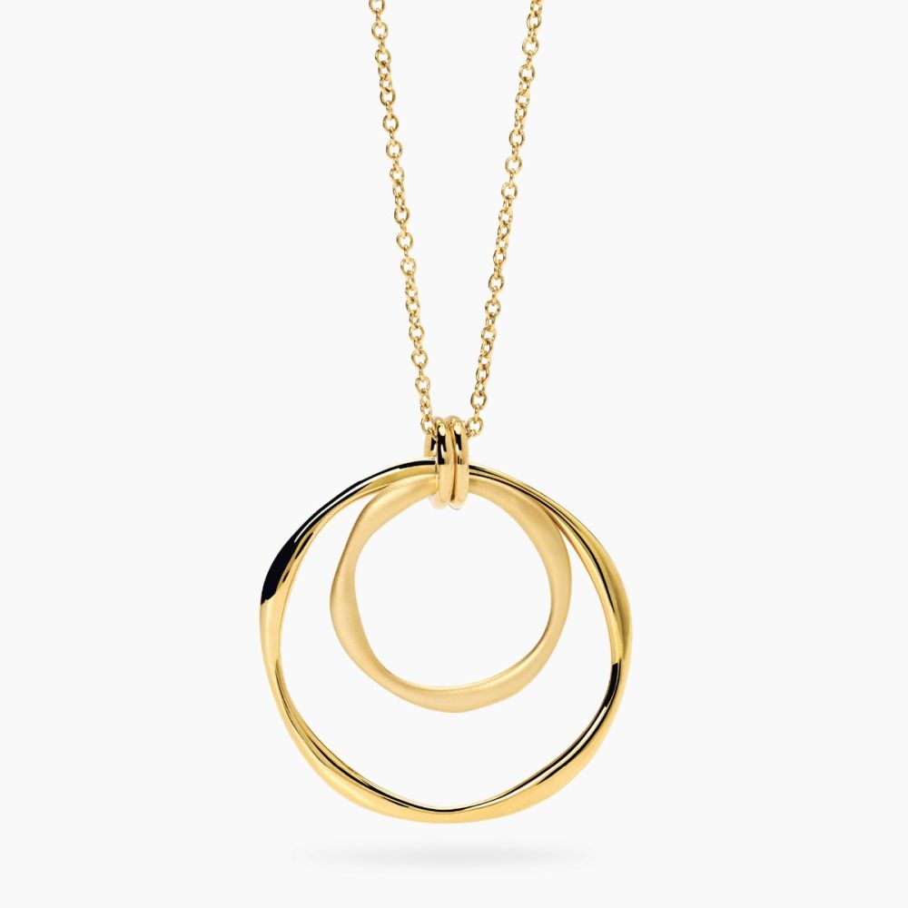 Kidult Collana Acciaio Gold Pendenti Lucido e Sabbiato Style
