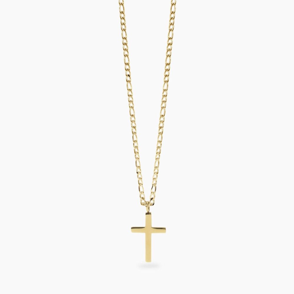 Kidult Collana Acciaio Gold Con Croce Style