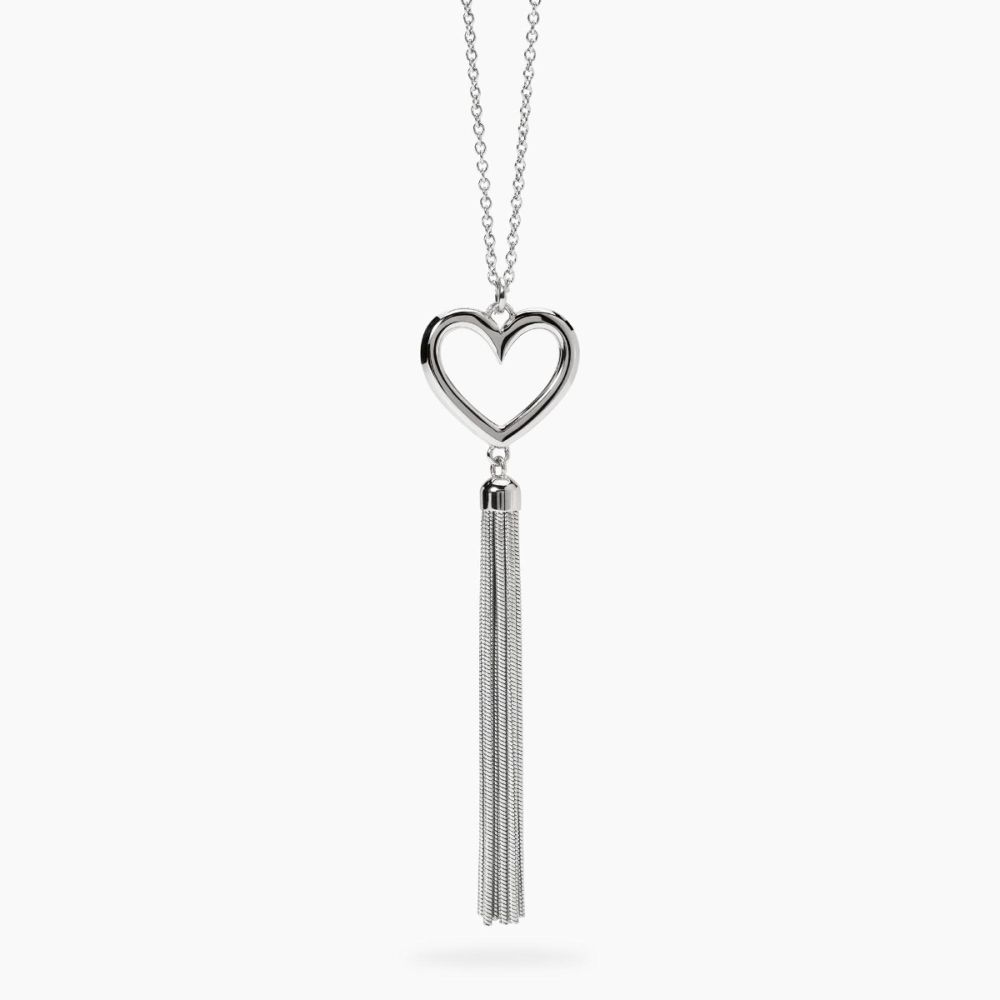Kidult Collana Acciaio Cuore e Catena Snake Style