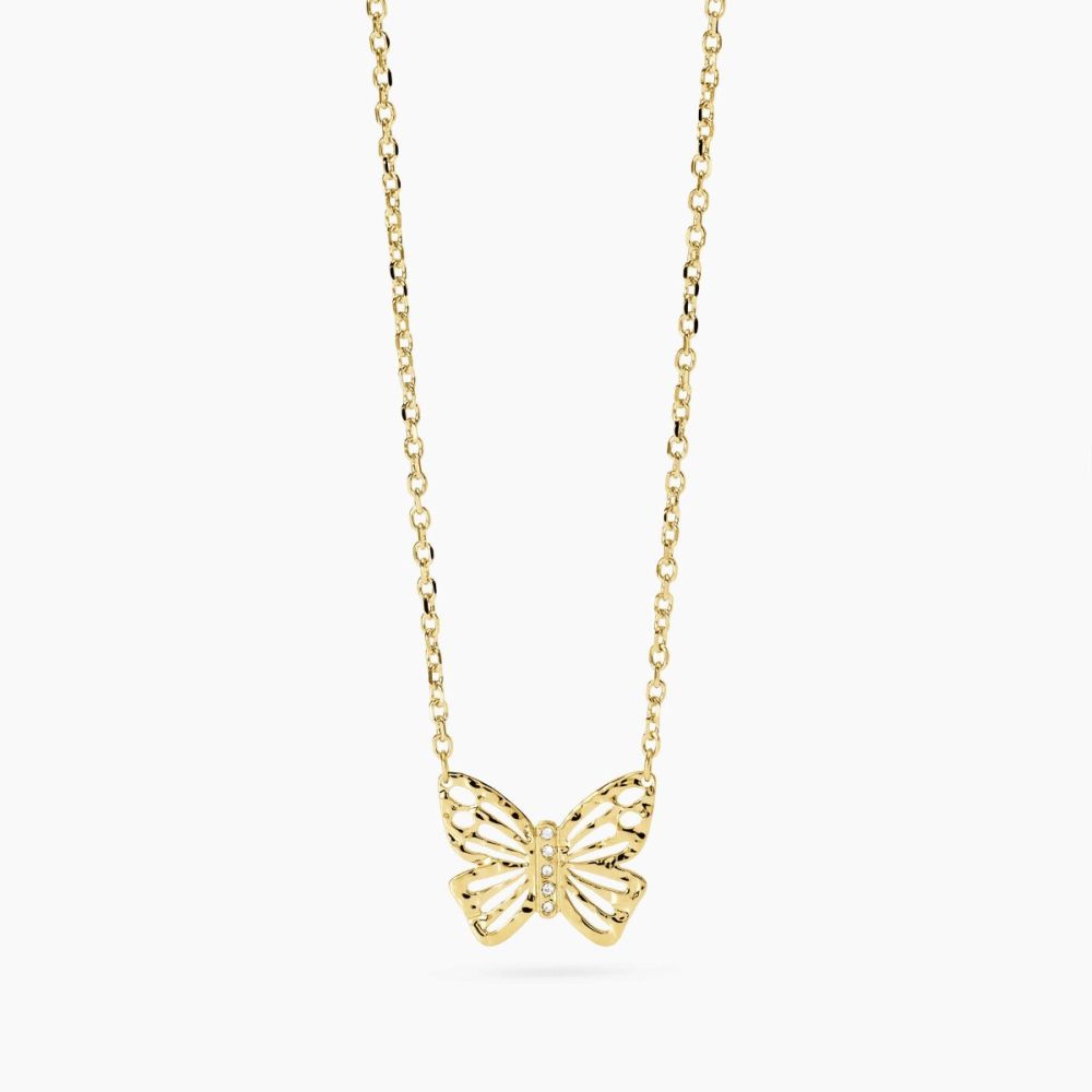 Kidult Collana Acciaio Gold con Farfalla