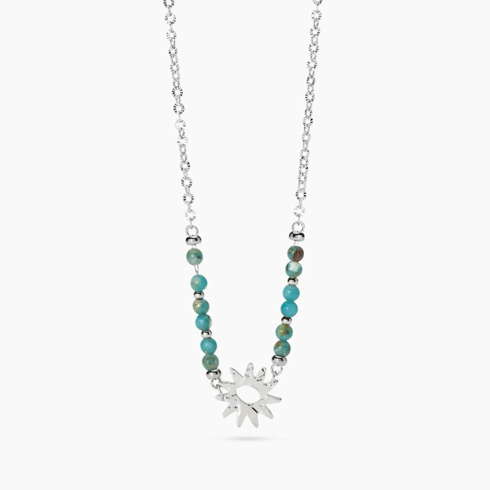 Kidult Collana Acciaio Diaspro Azzurro e Sole