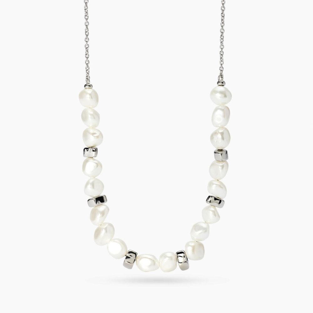 Kidult Collana Acciaio con Perle Conchiglia