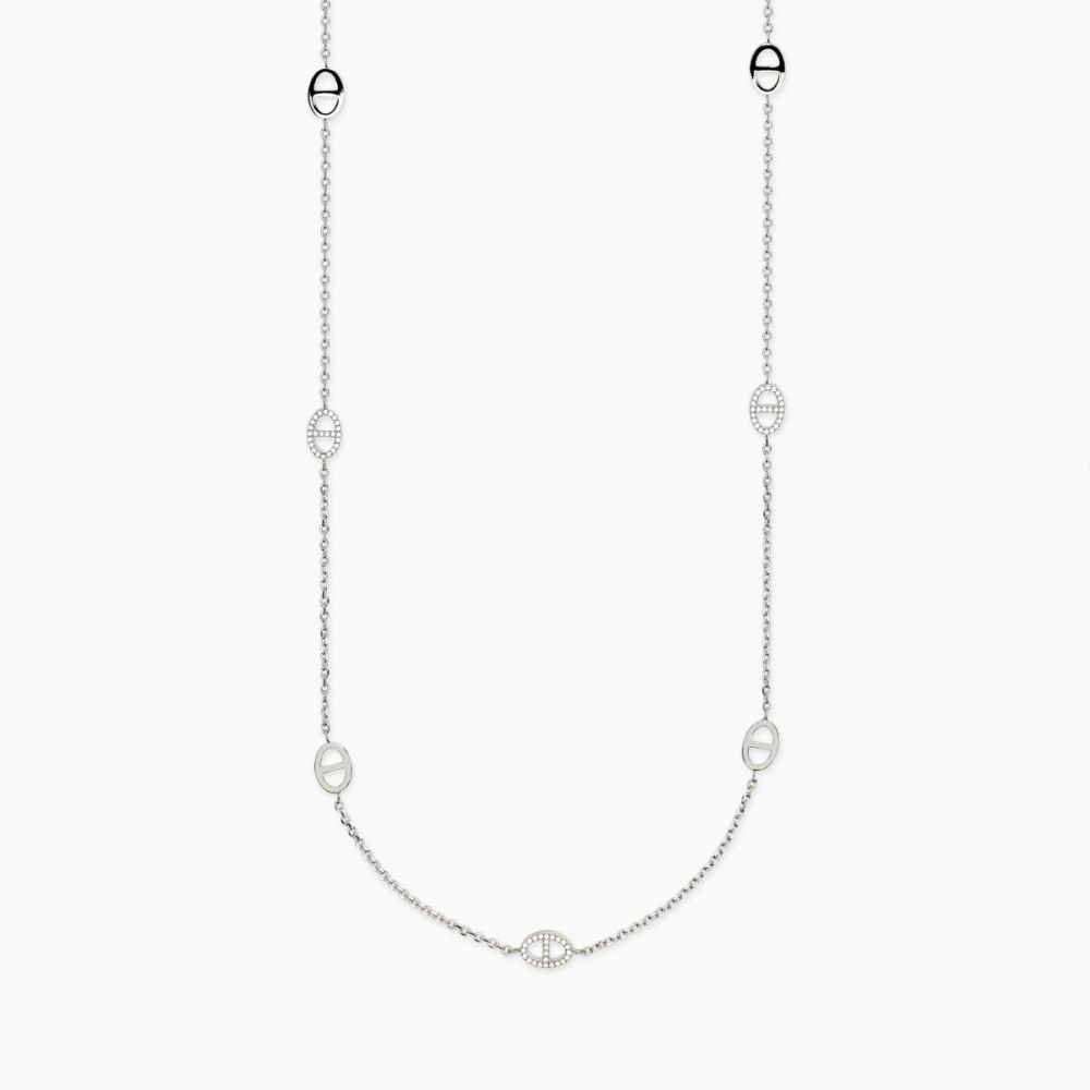 Kidult Collana Acciaio con Staffe e Cristalli