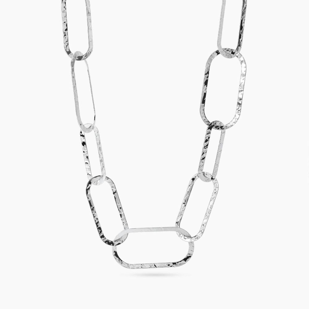 Kidult Collana Acciaio Maglie Martellate