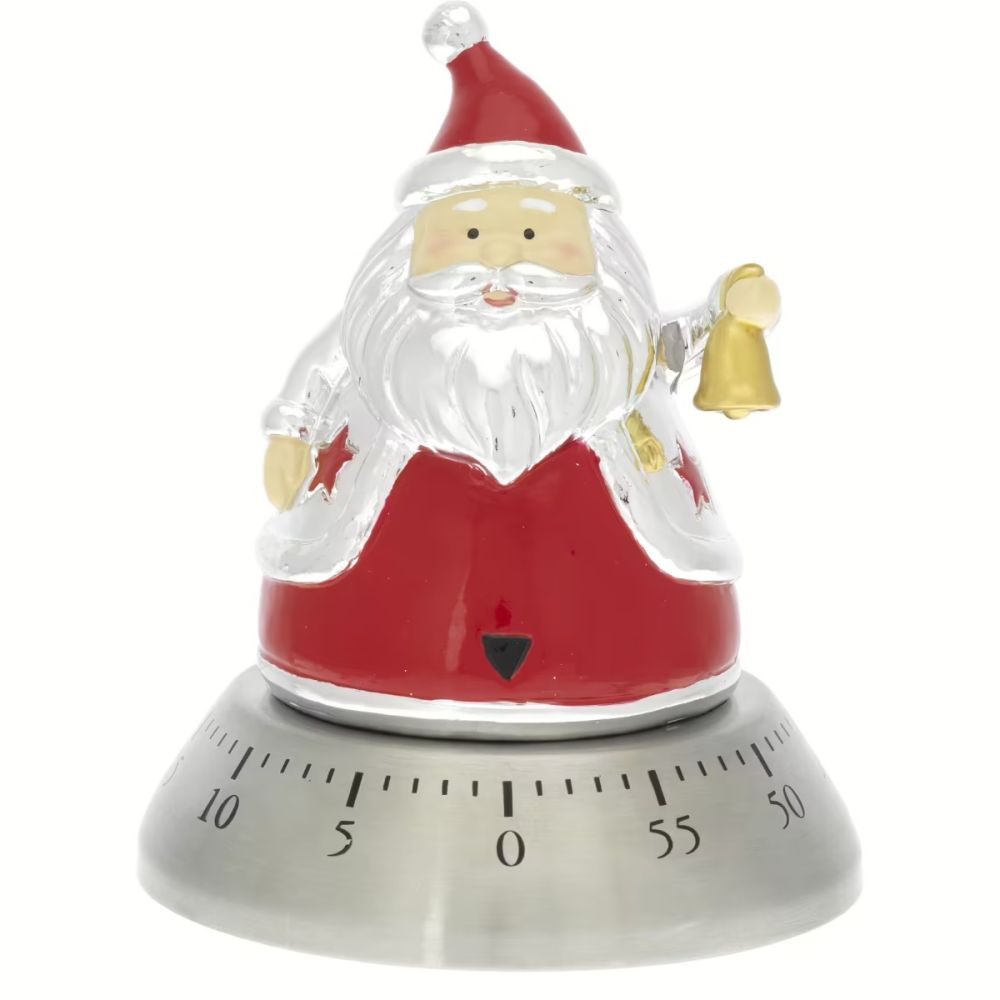 Bagutta Timer Babbo Natale Resina Argentata 8X10