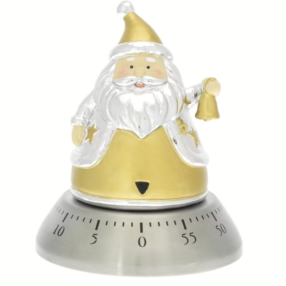 Bagutta Timer Babbo Natale Resina Argentata 8X10