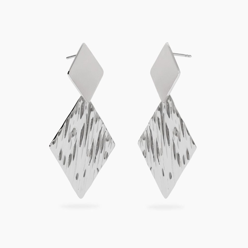 Kidult Orecchini Acciaio Pendenti Martellati Style