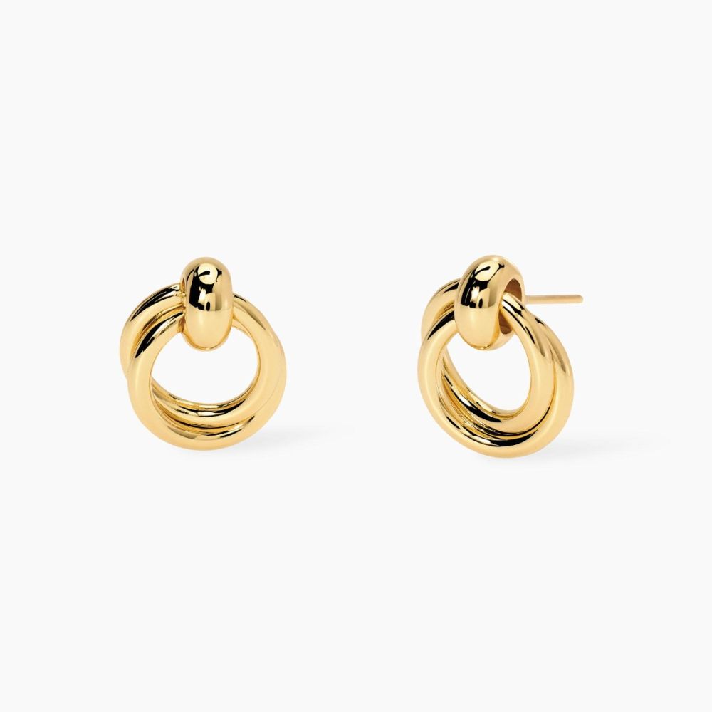 Kidult Orecchini Acciaio Gold Doppio Cerchio Style