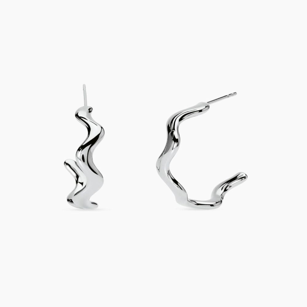 Kidult Orecchini Acciaio Cerchi Ondulati