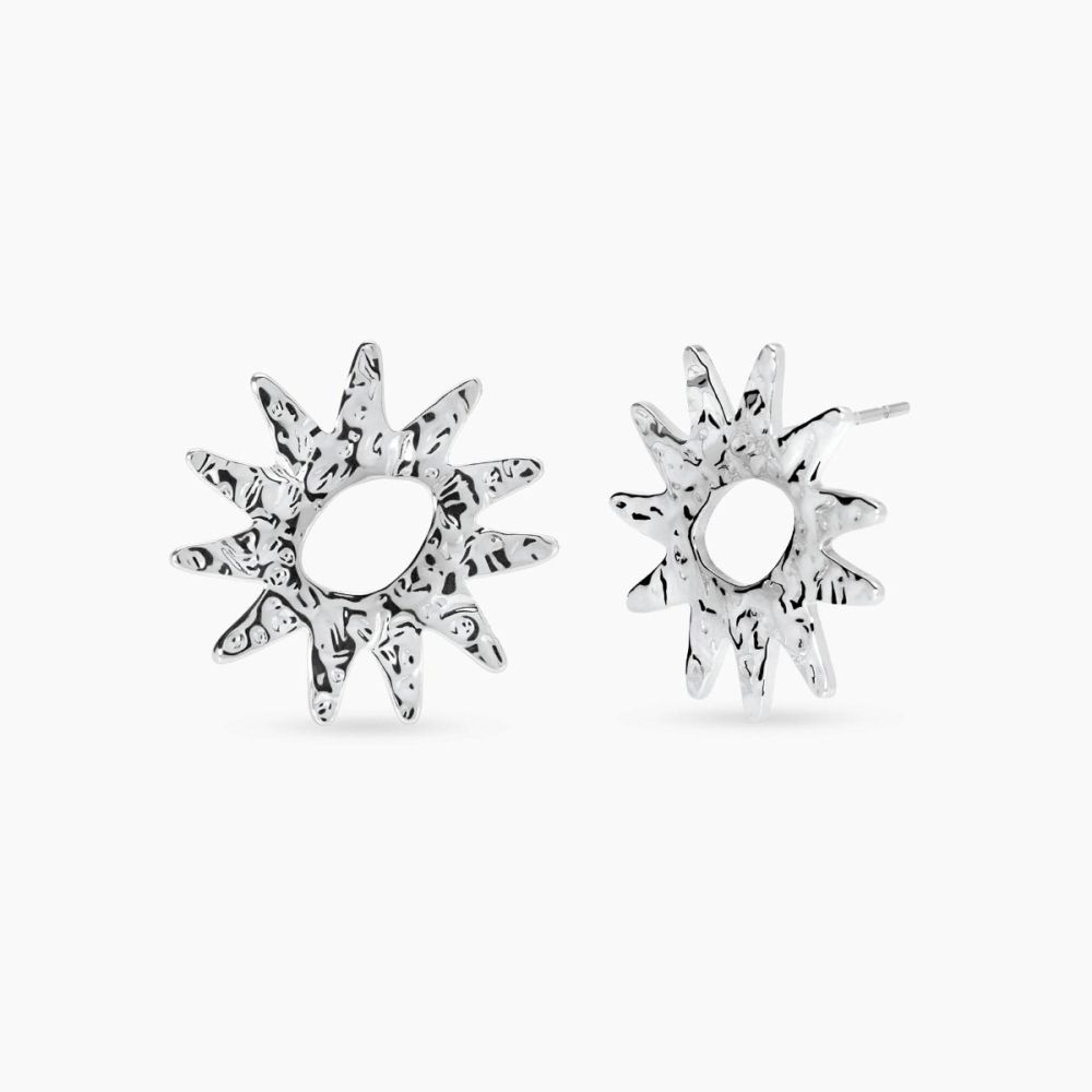 Kidult Orecchini Acciaio Sole Martellato