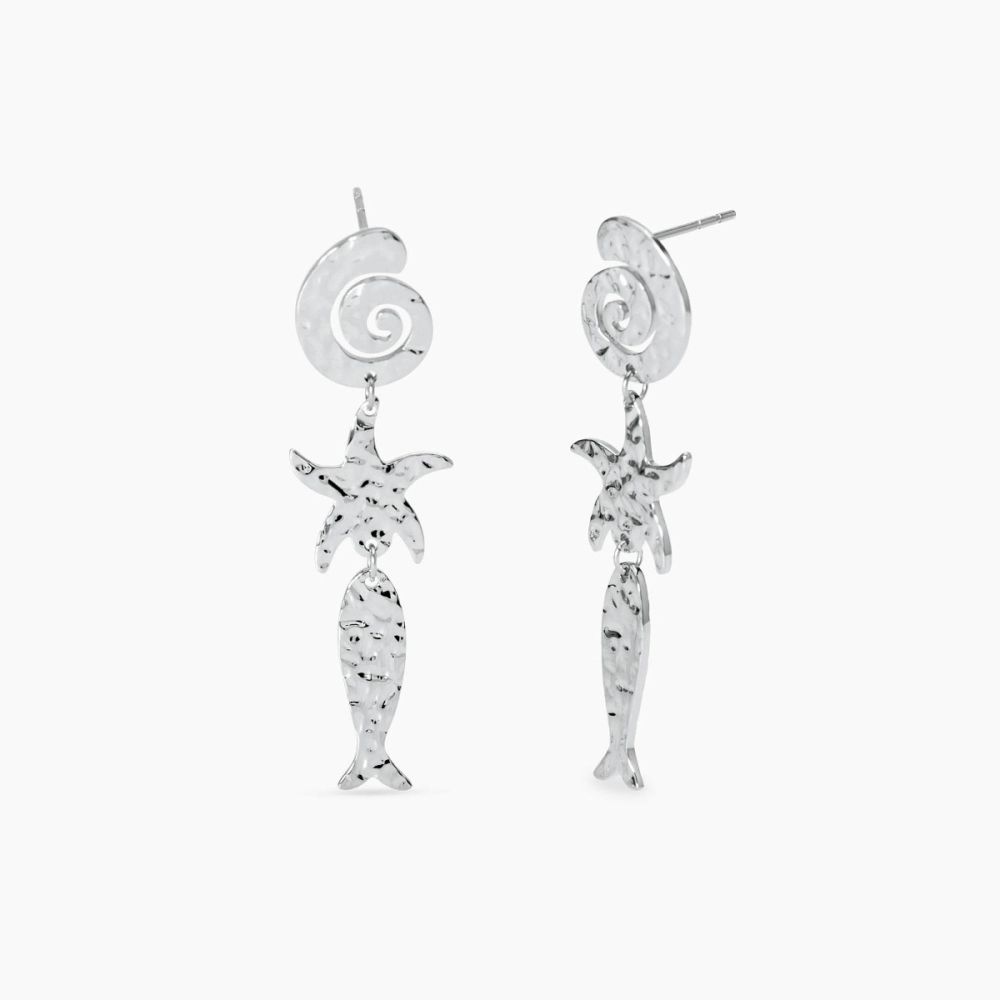 Kidult Orecchini Acciaio Elementi Marini