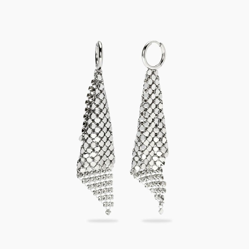 Kidult Orecchini Pendenti Acciaio Maglia Disco