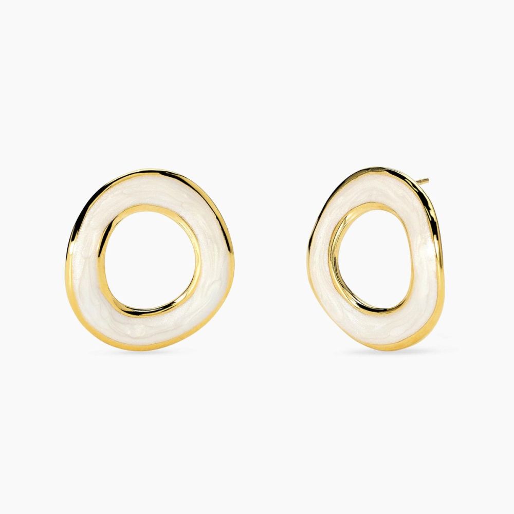Kidult Orecchini Cerchio Smaltato Acciaio Gold