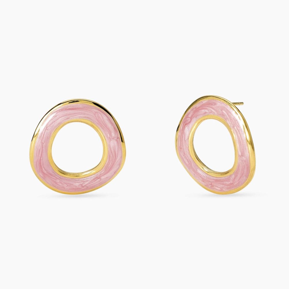 Kidult Orecchini Cerchio Smaltato Acciaio Gold