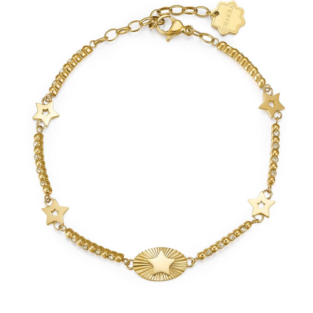 Brosway Bracciale Donna Acciaio Gold Stella e Cristalli Chakra