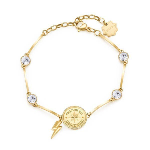 Brosway Bracciale Donna Acciaio Gold Rosa dei Venti e Saetta Chakra