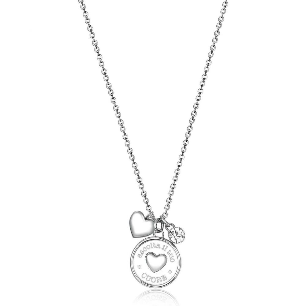 Brosway Collana Donna Acciaio Cuore e Cristalli Chakra