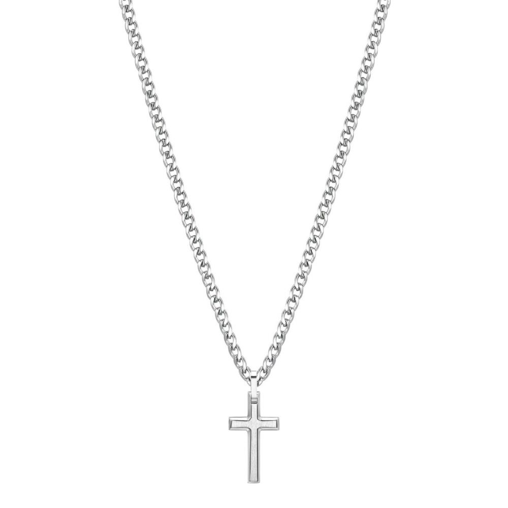 Brosway Collana Uomo Acciaio Croce Ink