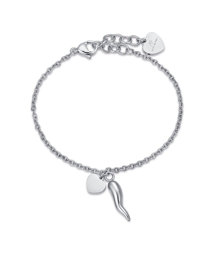 Luca Barra Bracciale Donna Acciaio Cuore e Corno