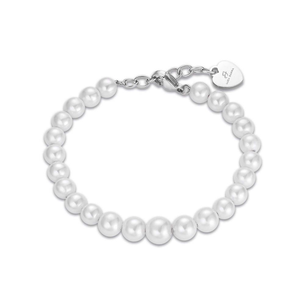 Luca Barra Bracciale Donna Acciaio Con Perle