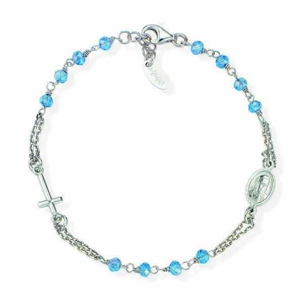 Amen Bracciale Donna Rosario Argento Cristalli Celesti