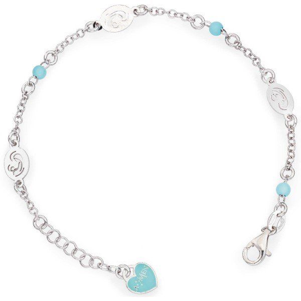 Amen Bracciale Donna Argento Rosatio Cristalli Celesti e Croce